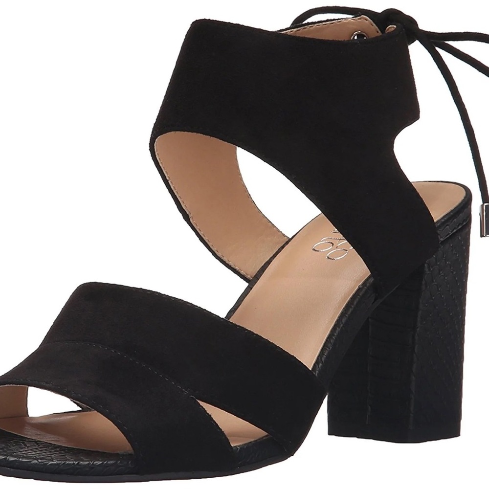 Franco Sarto Black Heeled Shoes Elegant Design